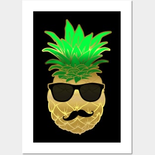 'Pineapple Gold Aloha' Funky Summer Aloha Gift Posters and Art